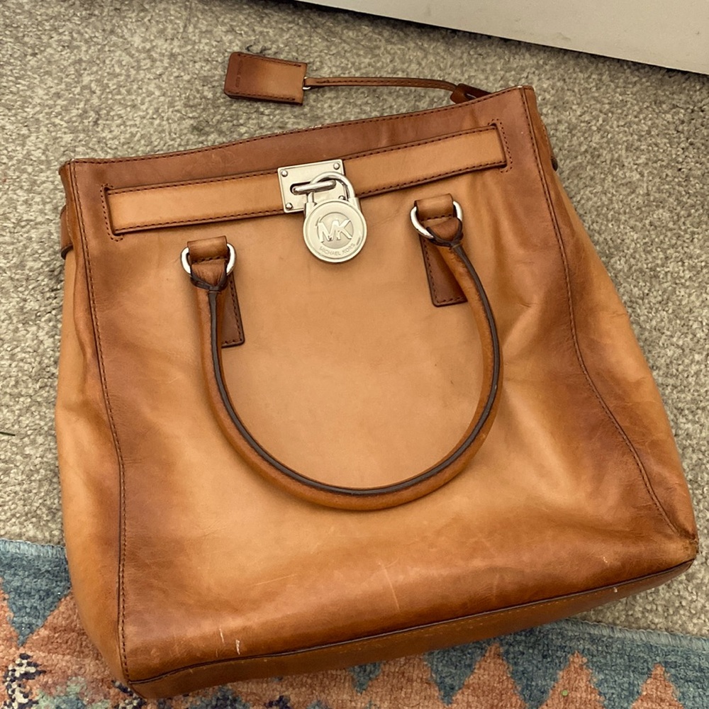 Brown leather MK bag